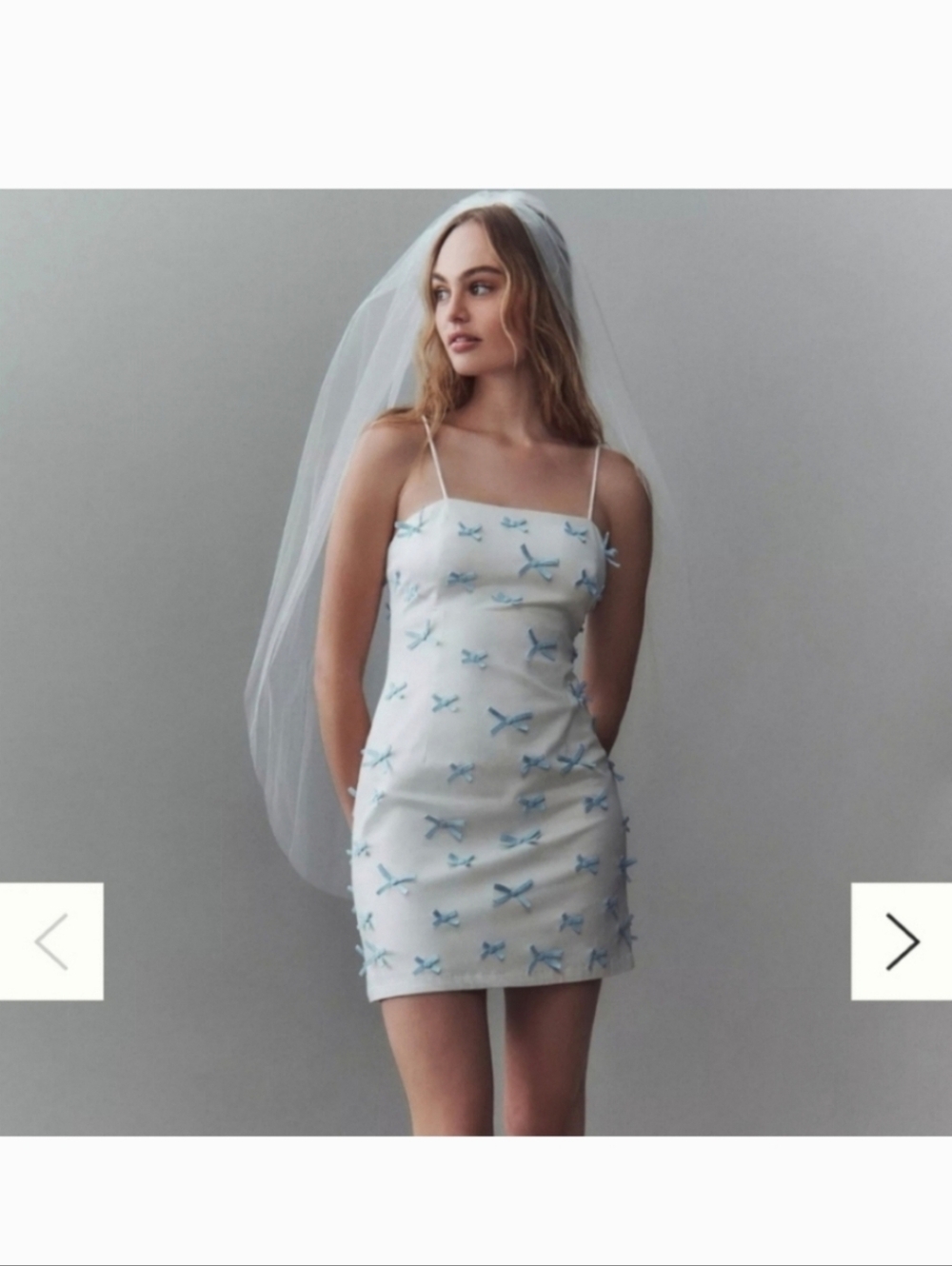 Nwt Bhldn Anthropologie White Blue Bow Dress Sz 6